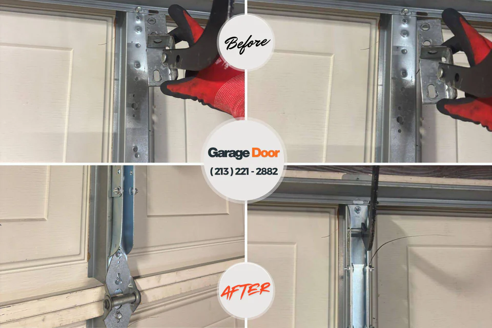 Before and after: garage door repair Twin City, GA